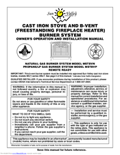 sun valley MSTBVN Owner's Operation And Installation Manual