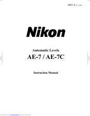 Nikon AE-7 Instruction Manual