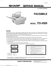 Sharp FO-4500 Service Manual