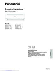 Panasonic CS-C12PKF-3 Operating Instructions Manual