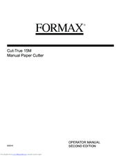 Formax Cut-True 15M Operator's Manual