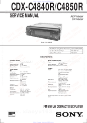 Sony CDX-C4850R Service Manual