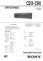 Sony CDX-C90 - Fm/am Compact Disc Player Service Manual