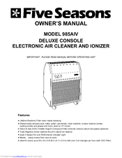 Five Seasons 985AIV Owner's Manual