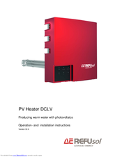 Refu sol PV Heater DCLV Operation And Installation Instructions Manual