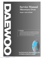 DAEWOO ELECTRONICS KOG-87550S Service Manual
