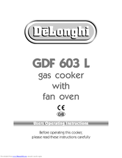 DeLonghi GDF 603 L User Operating Instructions Manual