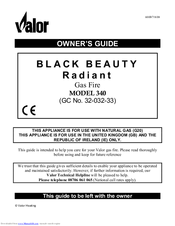 Valor Black Beauty Radiant 340 Owner's Manual