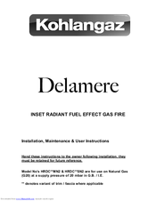 Kohlangaz delamere Installation, Maintenance & User Instructions