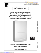 Ferroli Domina 102 Installation, Servicing And User Instructions Manual