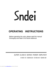 Sndei S2000.2D Operating Instructions Manual
