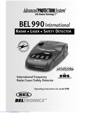 Beltronics BEL990 International Operating Instructions Manual