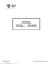 David Clark U9921-GUV User Manual