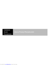 LUMINOUS AUDIO TECHNOLOGY Arion User Manual