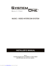 System One S1-MV Installer Manual
