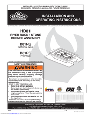 Napoleon HD81 Installation And Operating Instructions Manual