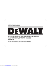 DeWalt HEAVY-DUTY SDS PLUS D25123-XE Instruction Manual