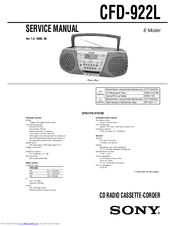 Sony CFD-922L Service Manual