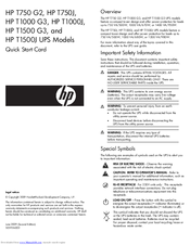 HP T1000J Quick Start Card