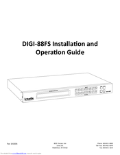 Intelix DIGI-88FS Installation And Operation Manual