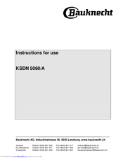 Bauknecht KSDN 5060 Instructions For Use Manual