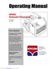 HYCON HPP06 Operating Manual