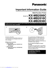 Panasonic KX-MB2030C Important Information Manual