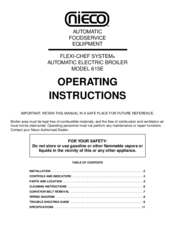 Nieco Flexi-Chef System 615E Operating Instructions Manual