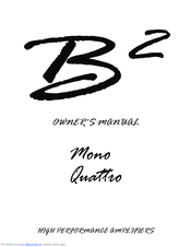 B2 Mono Quattro Owner's Manual