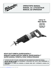 Milwaukee 6521 Series Operator's Manual