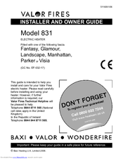 Valor Fires 831 Installer And Owner Manual
