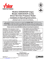 Valor 530XCN/XCP Installation Instructions Manual