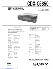 Sony CDX-C6850 Service Manual