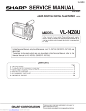 Sharp VL-NZ8U Service Manual