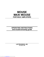 Lectrosonics MAXI MOUSE Operating Instructions Manual