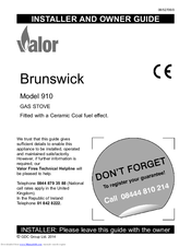 Valor 910 Brunswick Installer And Owner Manual