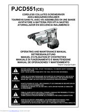 Max PJCD551 Operating And Maintenance Manual