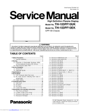 Panasonic TH-103PF10EK Service Manual