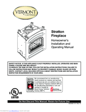 Vermont Castings Stratton Homeowner's Installation And Operating Manual