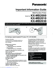panasonic kx mb2030 manual from panasonic