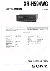 Sony Honda XR-H594WG Service Manual