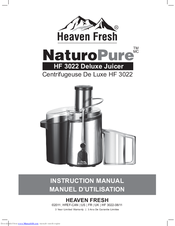 Heaven Fresh NaturoPure HF 3022 Deluxe Instruction Manual