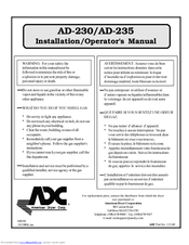 Adc AD-230 Installation & Operator's Manual