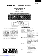 Onkyo TA-2043 Service Manual