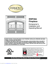 Vermont Castings EWF36A Homeowner's Installation And Operating Manual