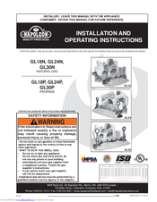 Napoleon GL24N Installation And Operating Instructions Manual