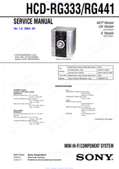 Sony HCD-RG333 Service Manual