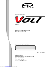 Air Design Volt Manual And Service Book