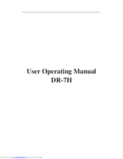 Joyplus DR-7H User's Operating Manual
