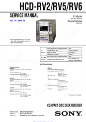 Sony HCD-RV6 Service Manual